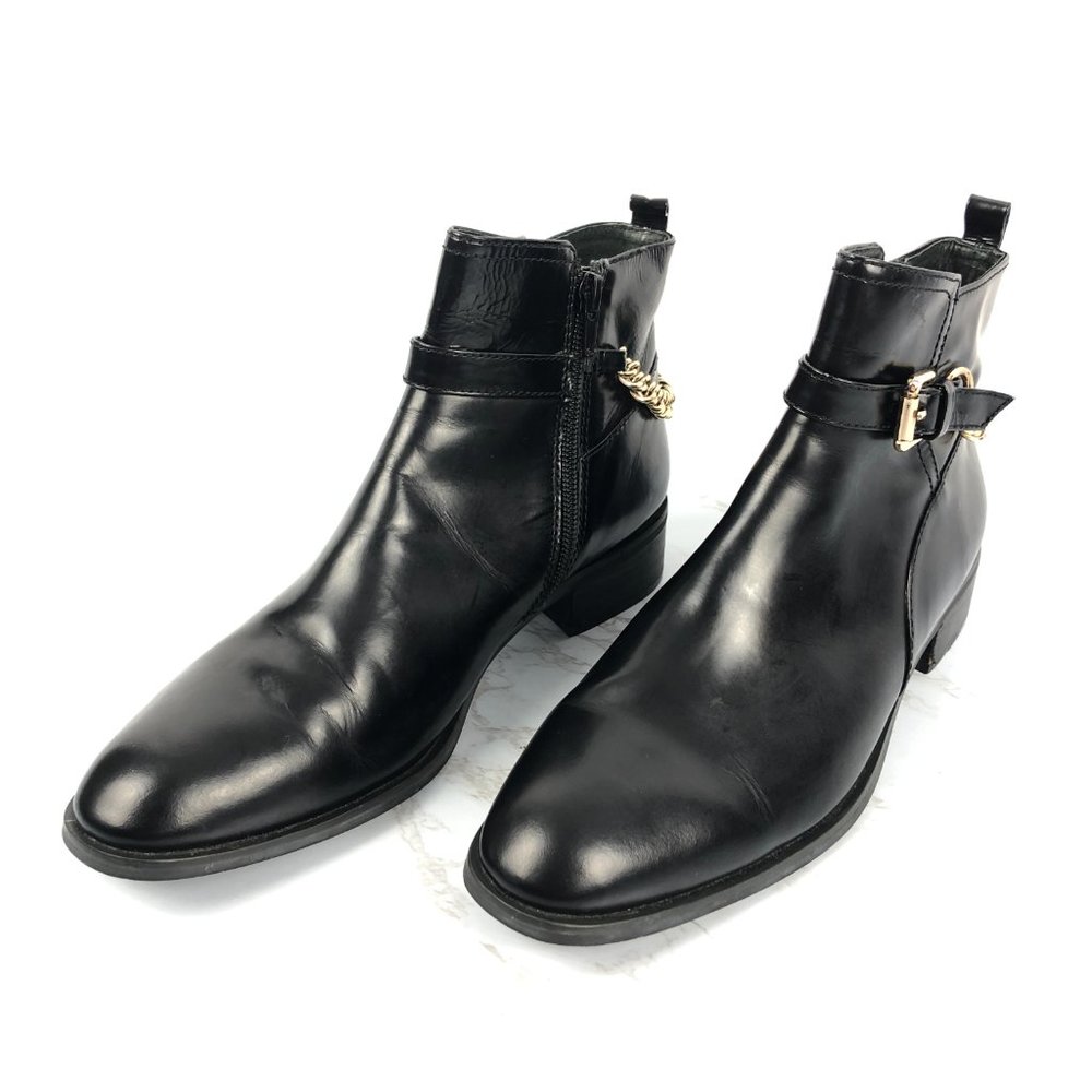 Jeffrey Campbell Back Chain Black Ankle Boots